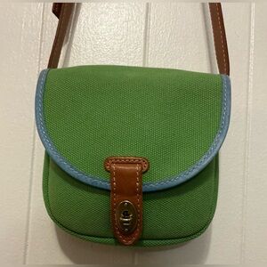 Rare Vintage Canvas Fossil Austin Small Turnlock Flap Saddlebag Crossbody Bag